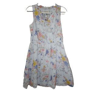 Merona Blue Floral Dress Womens Medium Sleeveless Spring Feminine Cottage Core